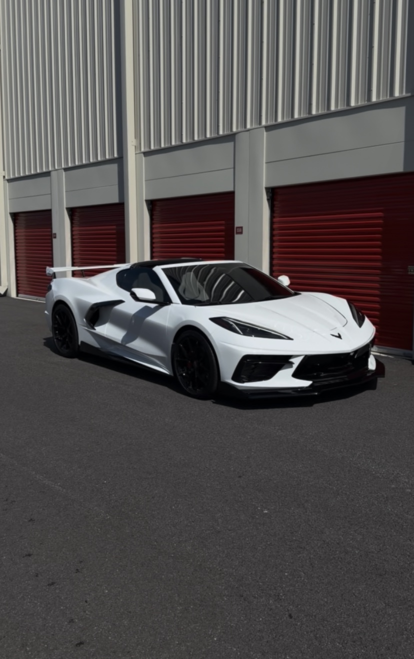White Chevrolet C8 Corvette window tint, Waldorf MD